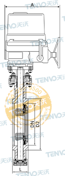 D973H對(duì)夾式電動(dòng)金屬硬密封蝶閥結(jié)構(gòu)圖