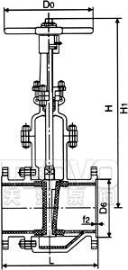 PZ41TC耐磨陶瓷排渣閘閥結(jié)構(gòu)圖
