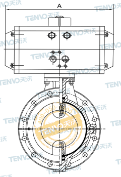 D641F46氣動法蘭式襯氟蝶閥結(jié)構(gòu)圖
