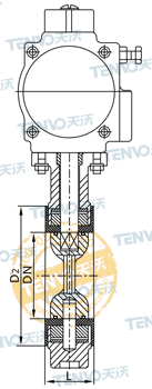 D671F46對夾式氣動襯氟蝶閥結(jié)構(gòu)圖