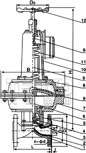 EG6K41J英標(biāo)（常開(kāi)型）氣動(dòng)隔膜閥結(jié)構(gòu)圖