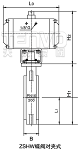 對(duì)夾式氣動(dòng)調(diào)節(jié)蝶閥結(jié)構(gòu)圖