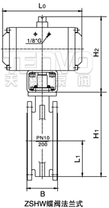 法蘭式氣動(dòng)調(diào)節(jié)蝶閥結(jié)構(gòu)圖