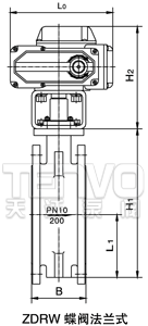 法蘭式電動(dòng)調(diào)節(jié)蝶閥結(jié)構(gòu)圖