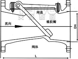 SFCV橡膠瓣止回閥結(jié)構(gòu)圖