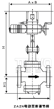 ZAZN電動直通雙座調(diào)節(jié)閥結(jié)構(gòu)圖