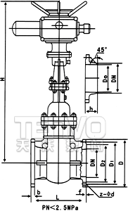 電動法蘭式真空隔離閘閥結(jié)構圖