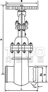 對焊式真空隔離閘閥結(jié)構圖